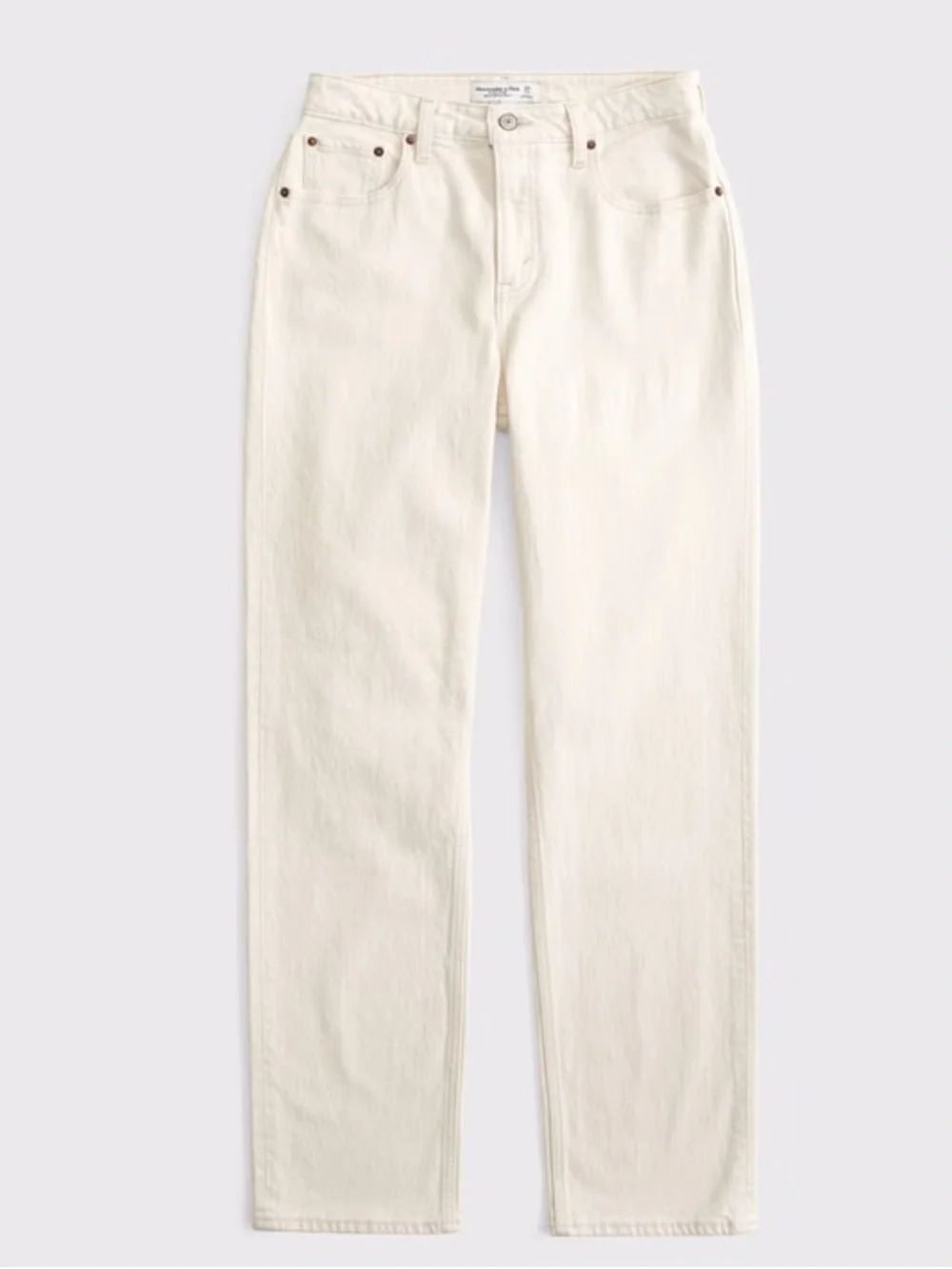 Abercrombie & Fitch The 90’s Straight Ultra High-Rise Off-White Jeans Size 30/10